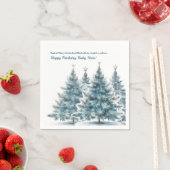 Baby Blauw Winter Onederland 1e Verjaardagsfeest Servet (Insitu)