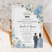 Baby Blauw Wit Bloemen Tweeling Jongen Meisje Quin