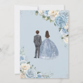 Baby Blauw Wit Bloemen Tweeling Jongen Meisje Quin Kaart (Achterkant)