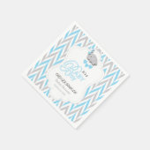 Baby blauw, wit grijs olifant Baby shower 2 Servetten (Hoek)