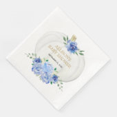 Baby blauw wit groen bloemenwitte pompoenen servet (Hoek)