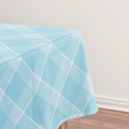 Baby Blauw & Wit Pastel Plaid Tafelkleed – Lente (Voorbeeld)
