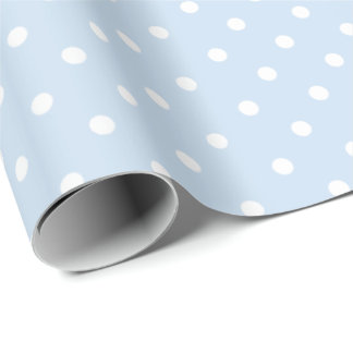 Baby Blauw | Wit Polka Dot inpakpapier