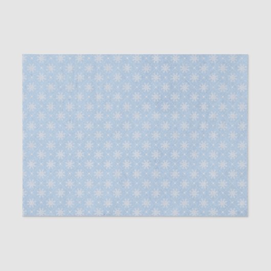 Baby Blauw Wit Sneeuwvlok Kerstpatroon Tissuepapier (Voorkant)