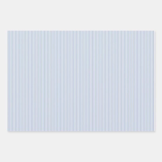 Baby Blauw & Witte Strepen Inpakpapier Vel (Voorkant 3)