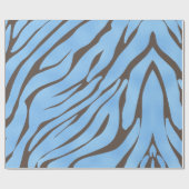Baby Blauw Zebra Patroon Cadeaupapier (Vlak)