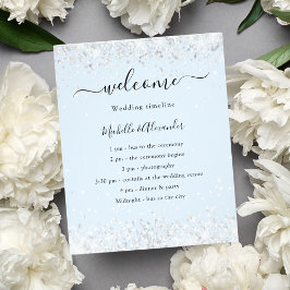 Baby blauw zilver bruiloft budget programma