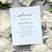 Baby blauw zilver bruiloft budget programma flyer