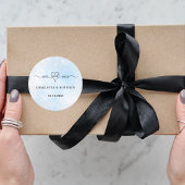 Baby blauw zilver mr mrs hart dank u bruiloft ronde sticker