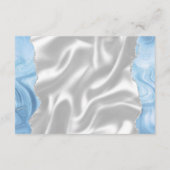 Baby Blauw Zilveren Agaat Witte Zijde Trouwdetails Informatiekaartje (Achterkant)