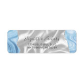 Baby Blauw Zilveren Agaat Zijde Huwelijksretour Ad Etiket (Voorkant)