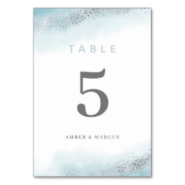 Baby Blauw Zilveren Glitter Wedding Kaart