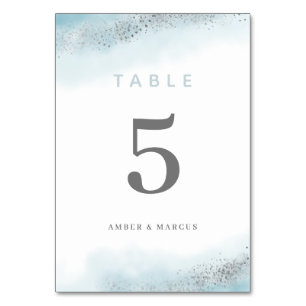 Baby Blauw Zilveren Glitter Wedding Kaart