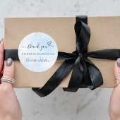 Baby blauw zilveren hart dank u bruiloft ronde sticker