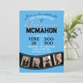 Baby Blauw & Zwart Filmstrip 5 Foto Afstuderen Kaart