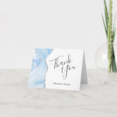 Baby Blauwe Agaat Zilveren Bruiloft Dank u Kaart (Voorkant)