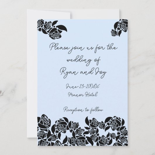 Baby Blauwe Bruiloft Uitnodiging (Voorkant)