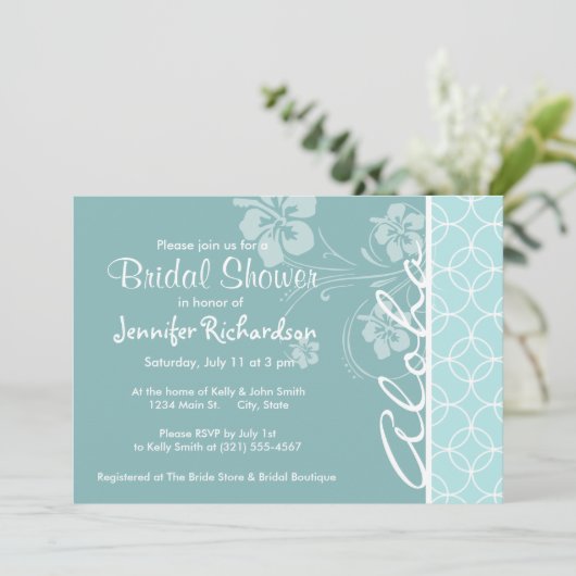 Baby blauwe cirkels; Aloha Kaart (Staand voorkant)