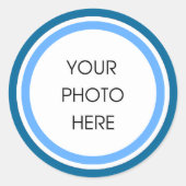 Baby Blauwe Cirkels Ronde Sticker (Voorkant)