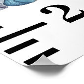 Baby Blauwe Draak  Waterverf Groeimeter Poster (Hoek)