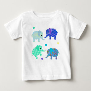 Baby Blauwe en groene elephants