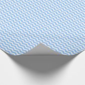 Baby Blauwe en Witte Chevron Cadeaupapier (Hoek)
