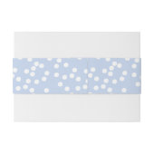 Baby Blauwe en Witte Confetti / Polkadots Uitnodigingen Wikkel (Achterkant Voorbeeld)