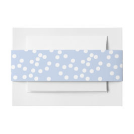 Baby Blauwe en Witte Confetti / Polkadots Uitnodigingen Wikkel