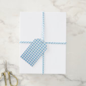 Baby Blauwe Gingham Cadeaulabel (Met Touw)