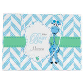 Baby Blauwe Giraffe Baby shower 2 Groot Cadeauzakje (Achterkant)