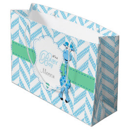 Baby Blauwe Giraffe Baby shower 2 Groot Cadeauzakje