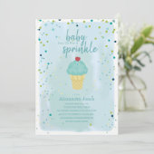 Baby Blauwe ijsje Baby shower Kaart (Staand voorkant)