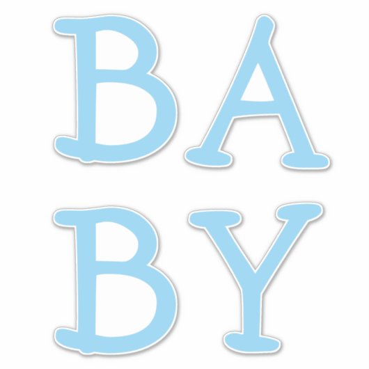 Baby Blauwe Kwekerij Custom-Cut Vinyl Sticker (Voorkant)