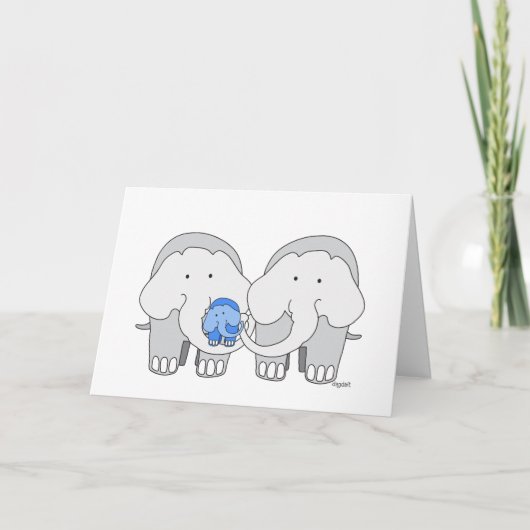 Baby Blauwe Olifant Kaart (Voorkant)