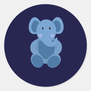 Baby: Blauwe Olifant Knuffel Sticker