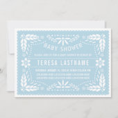 Baby blauwe papel picado Mexicaanse baby boy showe Kaart (Voorkant)