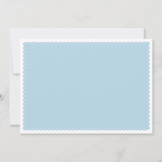 Baby blauwe papel picado Mexicaanse baby boy showe Kaart (Achterkant)