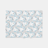Baby Blauwe Pinguïn Patroon Fleece Deken (Voorkant (Horizontaal))