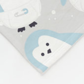 Baby Blauwe Pinguïn Patroon Fleece Deken (Hoek)