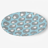 Baby Blauwe Pinguïn Patroon Papieren Bordje (Gekanteld)