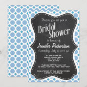 Baby Blauwe Polka stippen;  krijtbord Kaart (Voorkant / Achterkant)