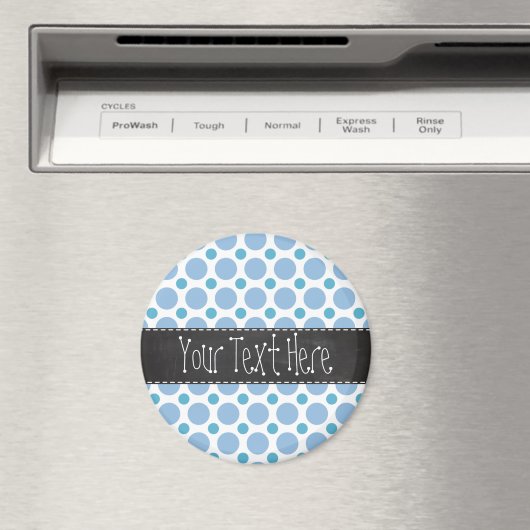 Baby Blauwe Polka stippen; krijtbord Magneet (Insitu (Vaatwasser))