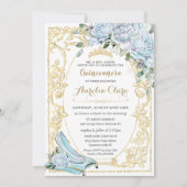  Baby Blauwe Rozen Assepoester Quinceañera Kaart (Voorkant)