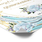 Baby Blauwe Rozen Assepoester Quinceanera Poster (Hoek)