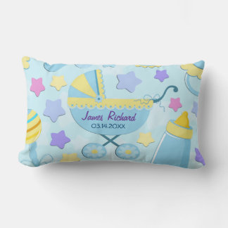 Baby Blauwe Sterren en Koets Keepsake Kussen