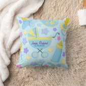 Baby Blauwe Sterren en Koets Keepsake Kussen (Deken)