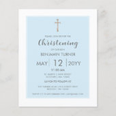 Baby Blauwe Streep | Uitnodiging doopbudget (Voorkant)