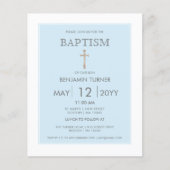 Baby Blauwe Streep | Uitnodiging voor de doop (Voorkant)