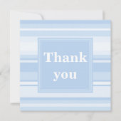 Baby blauwe strepen eenvoudige elegante dank u bedankkaart (Voorkant)