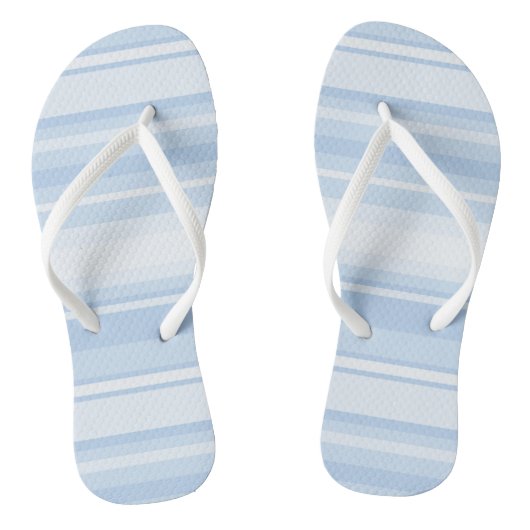 Baby blauwe strepen teenslippers (Voetbed)
